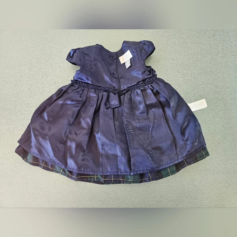 The Children’s Place Baby Girl Tartan Plaid Holiday Party Dress Bow Classic